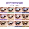 QIBEST Liquid Eyeshadow Sticker Cosmetics Shadows Pencil Eyeliner Quick-drying Glitter Shimmer Eyeshadow Pen Outline Eye Makeup