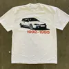 American Solid Color Sports Car Print Series Tshirt Men Y2K Retro Harajuku Loose Casual and Women Ordized Tops 240402