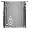 Forêt d'hiver avec sapin et lapins rideaux transparents chambre voile rideau de salon fenêtre rideaux transparents