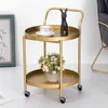 Modern Coffee Tables Movable Small Trolley with Wheels Living Room Coffee Table Bedroom Round Beside Table Furniture for Home