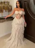 Robes sexy urbaines Beyprin belles volants chffion fête plume jobe maxi robe élégante en maillage corset long robes robes de robe de fête