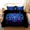 3d Aries Duvet Capa Conjunto doze constelações de cama para adolescentes para adolescentes Crianças Decoração de dormitório Microfibra exótica Abstract Art Quilt Cover