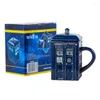 Tazze British Box Cup Ceramic Telephone Booth Novety Mug Coffee with Lid