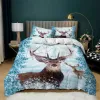 Animal Duvet Cover Set 2/3Pcs Deer Autumn Forest Leaves Bedding Set Wild Animals for Teens Queen King Size Polyester Quilt Cover