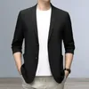 Herrenjacken Männer Leichter Anzug Mantel formelles Sommergeschäft mit Revers -Doppelknöpfen Straight Taschen stylisch für eine