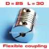 2pcs acoplador flexível e eixo flexível conector de acoplamento do eixo D25 L30 5mm 6mm 6,35 mm 1/4 ".25 8mm 10mm 12m 12,7mm 1/2" .5 polegada