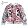 Jazz Dance Costume Pink Sequins Shining Street Dance Jacket Costume's Costume's Children's Day's Stage Performance Costume Girl