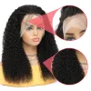 Kinky Curly 13x6 Lace Frontal Human Hair Wigs for黒人女性34インチcurly人間の髪hd透明レースウィッグ