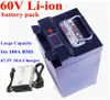 Personnalisé 60V 70AH 80AH 100AH 120AH Lithium Ion Liion 37V 18650 Batterie BMS BMS 16S pour moto électrique EV Rvcharger5987338