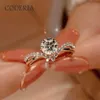 Anéis de banda Teste de diamante D cor 1 moissanite anel de casamento de alta qualidade anel de platina de 18k jóias de prata esterlina j240410