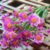 Daisy Fleurs artificielles extérieures UV Résistant Fausse de plante Plante Plante Verrerie Buisson en plastique Balcon de mariage intérieur Décoration