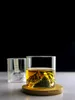 Yaratıcı buzdağı tasarımı viski cam altta yükseltilmiş buz dağ kaya viski bardağı hediye paketi likör atış gözlükleri şarap fincan