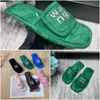 Designer Slides Luxury sandalen vrouwen glijden zwart roze groen grijs zwembad suède strass Rhinestone Velcro Gai Fashion Week Party 35-42 Vakantie