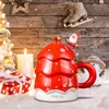 Tassen Weihnachtsbecher süße Weihnachtsmann Ceramic Home Office Kaffee Milch Teetassen mit Santas Teelöffel