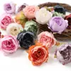 5pcs / lot Peony Fleurs artificielles tête 5 cm de soie de soie fleurs pour décoration de chambre à domicile bricolage Garland Bride Marriage Marriage Decoration