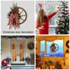 Decorative Flowers Artificial Christmas Wreath Pine Needles Wheel Garland Ornament With Bow Non Fade Realistic Red Berry