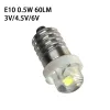 3/4.5/6V 0,5W lâmpada lâmpada 6000k LED BRANCO E10 Lâmpada de substituição de soquete para lanterna de lanterna lâmpadas LEDs de tocha
