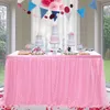 Tutu tyllbord kjol blå bordduk bröllop fest baby shower fest hem dekor rosa bord kjolen födelsedag bankett