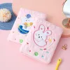 Notebooks Cute Bear Plush Notebook For Girls Kawaii Pendant Keychain Furry Rabbit Notebook Daily Planner Journal Book Note Pad Stationery