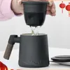 Becher Tee -Trennung und Tasse Trinkwasser große Kapazität Keramik Becher mit Deckelfiltration