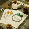 بطاقة تحية بطاقة Bowknot Merry Christmas ، بطاقات طي هدية عيد الميلاد 5 مساءً