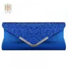 Royal Blue Evening Party Clutch Torka cekin luksusowy projektant torebki sprzęgła de fiesta dla kobiet 2022 Envelope Evening Torby ślubne