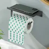 Supports de papier toilette en aluminium Porte-toilettes étagère avec plateau de cuisine pending punch sans téléphone porte-rouleau accessoires de salle de bain 240410