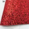 LeoSyntheticodiy Christmas Red Chunky Glitter Fils de tela de vinilo de fieltro de fieltro de cuero sintético Vinil Diy A4 Tamaño R075