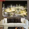 Diamant mozaïek Mekka Islamitisch heilig landschap Diamant schilderen Religieuze architectuur Moslimmoskee Wall Art voor woonkamer