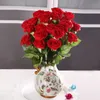10 pezzi/set Pu Real Touch Rosa nera artificiale Splendida fiore in lattice Stamens Finole decorazione fiore Flower Memoriale