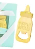 20Pcs/lot Baby souvenirs of Baby Feeding bottle shaped bottle opener for baby birthday gift and gold themed baby shower favors