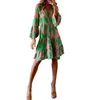 Casual jurken Sexy V Neck Boho Beach Elegante bloemenprint Flare Lange Mouw Midi Summer A-Line vrouwelijke feestjurk gewaad