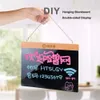 A4 DIY Chalkboard 나무 도어 통지 표지판 이름 플라크 메시지 매달려 사인 보드