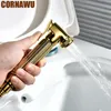 Handheld Bidet Sprayer Solid Brass Titianium Gold Shower Bidet Faucet Toilet Hand Spray Head Washing System Bathroom Accessories