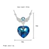 Fashionable Wings Blue Crystal Pendant Necklace for Women