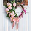 Decoratieve bloemen Romantische Valentijnsdag Krans hartvormige kunstmatige slinger welkom deur bord lente festival hangende decor