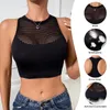 Camisoles Tanks Frauen sexy Tanktops Fishnet Hollow Out Sports Off Schulter Crop Top Female Outwear Stretch Comfort Casual Chic Weste