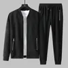 Suelles para hombres Men Classic Black Zipper Sweets Sweinshirts Ropa de béisbol de dos piezas Pantalones casuales de alta calidad