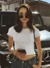 Vintage Wood ears O neck Short sleeve T-shirt Woman Slim Fit t shirt tight tee Summer Retro Tops 6 colors 240410