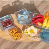 9pcs 1/6 ou 1/12 Miniature Dollhouse House Food Container Mini Crisper Fruit Box Blyth Doll Kitchen Accessories