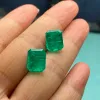 Pirmiana Top Quality Handmade Lab Labul Emeralds 9x11mm Emerald Coup Colombian Vivid Green Loose Gemone