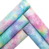 Pastel Colors Rainbow Chunky Glitter Faux Vinyl Fabric with Felt Backing Glitter Sheets For Earrings Bows DIY 21X29CM GM2173B