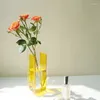 Vaser akrylblomma vas färgglada konstfiower arrangemang hydroponic blommor container växter flaskan skrivbord bröllop dekor