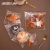 LBSISI Life 100pcs Bread Plastic Self Adhensive Bag For Boking Snack Donut Croissant Packaging Wedding Birthday Party Decoration