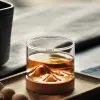 Mountain Whiskey Glass mit hölzerner Basis kreatives Bierglas Wein Wasser Teetasse Whiskygläser Set Bar Getränkezubehör Accessoires