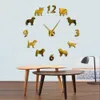 Dog Breeds Large Wall Clock Bull Terrier Pug 3D Wall Watch Puppy Animal Wall Decor DIY Big Clock Modern Design Best Gift