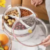 Plattor Split Type Dining Tray med lock och handtag Snack Box Cooked container bärbar