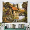 Psicodélico Lodge Lodge Pond Wall Tapestry Arte Decor Cortor Crega de cobertura pendurada Decoração da sala de estar da casa