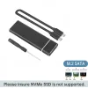 Enceinte m.2 Cas SSD à disque dur SSD Portable Type C USB 3,1 M2 SATA NGFF 2242/2260/2280 B