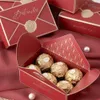 5pcs Прекрасные подарочные коробки Simple Creative Bronzing упаковочная конверт форма свадебная сумка для конфеты.